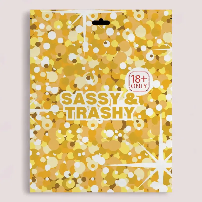 Sassy & Trashy Bundle - bag, sticker pack, and keychain - funny, sarcastic bundle for ladies - contains swear words & adult h...