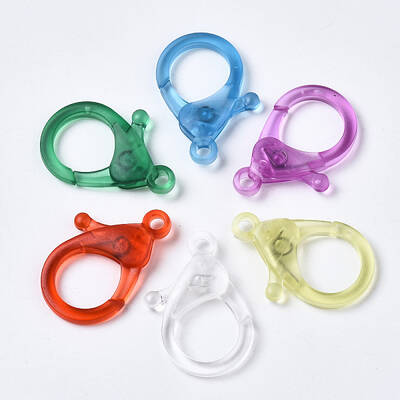 Transparent Acrylic Lobster Claw Clasps