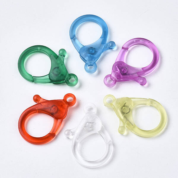 Transparent Acrylic Lobster Claw Clasps
