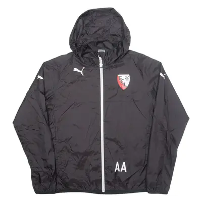 PUMA FCL Football Mens Rain Jacket Black Nylon Hooded L