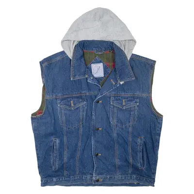 EXPEDITIONS Blanket Lined Denim Gilet Blue 90s Mens L