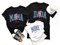 Mama Dada Mini 4th of July Tshirts, American Mom and Daughter Son Matching Tees, Dad and Baby 4th of July Matching Shirts, Re...