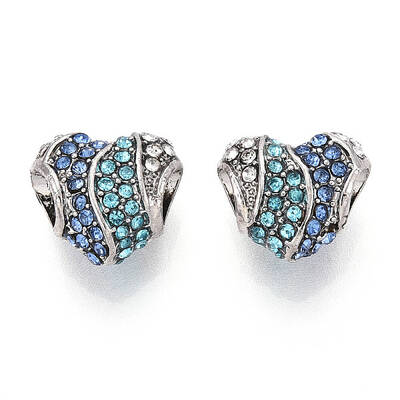 Alloy Rhinestone European Beads