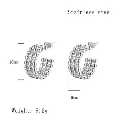 Non-Tarnish 304 Stainless Steel Round Stud Earrings