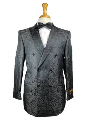 DB-Blazer Black Paisley - Mens Wholesale Suit