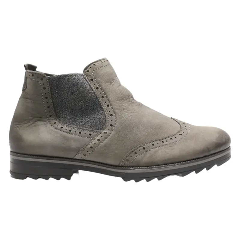 REMONTE Brogue Chelsea Boots Grey Leather Womens UK 7