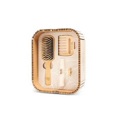 Tek - Hair Pleasure Set: Wooden Brush + Comb for Long Hair