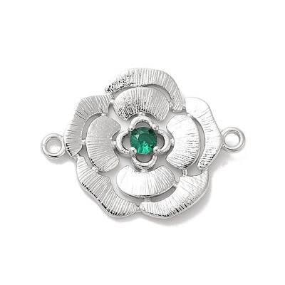 Brass Pave Glass Connector Charms