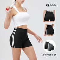 OQQ Women's High Waist Shorts 2-stripes Comfort Athletic Workout Running Shorts Fit Womenswear Activewear Casual