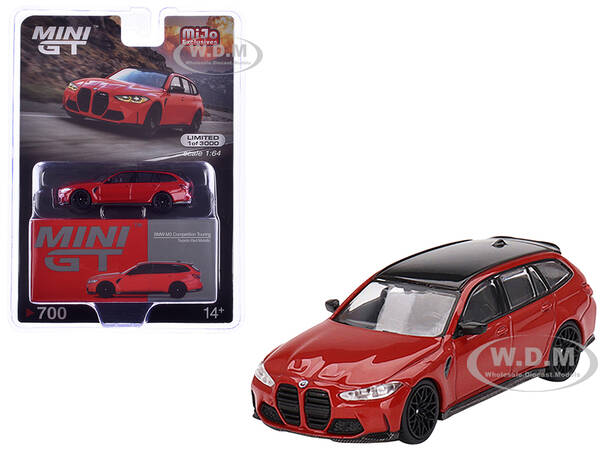 BMW M3 Competition Touring Toronto Red Metallic with Black Top Limited Edition to 3000 pieces Worldwide 1/64 Diecast Model Ca...