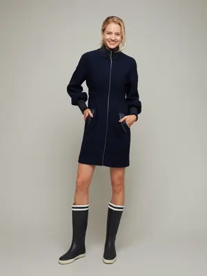 GLACIER | Boiled-Wool Coat | Size: Midnight blue / L