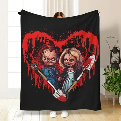 FJTP Horror Blanket Cozy Fuzzy Plush Throw Blanket for Bed Chair Couch Sofa Gift for Young Adults Men Women Boy Girl