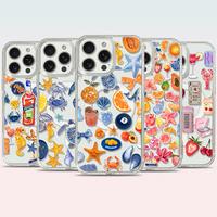 Summer Ocean Fruits Magsafe Magnetic Phone Case for iPhone 16 pro max 15 Plus 14 13 12 11 Transparent Case Cover Protection