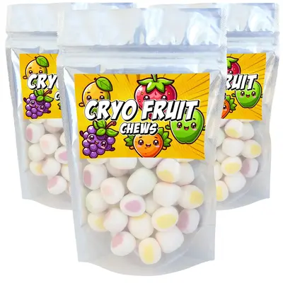 Snack Crackle Shop Freeze Dried Cryo Fruit Chews, Freeze Dried Candy, Japanese Snacks Sweets, 2.5oz Bite Candies