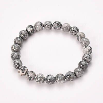 Natural Wave Jasper Beaded Stretch Bracelets