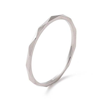 Non-Tarnish 201 Stainless Steel Rhombus Finger Ring for Women