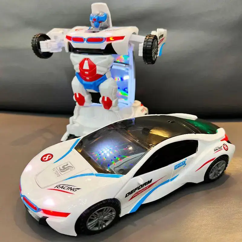 Transform Robot Car Toy, Automatic Deformation Robot Vehicle Toy with Light & Music, Electric Car Toy for Kids, Birthday Gif...