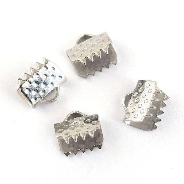 Tarnish Resistant 304 Stainless Steel Ribbon Crimp Ends