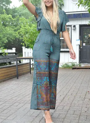 Lanai Jumpsuit - Upcycled - Wholesale | Size: S/M M/L L/XL (2 3 1) | Color: Mix of Summer and Fall colours