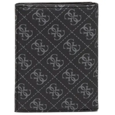 Guess, Dan, small black fabric wallet for men