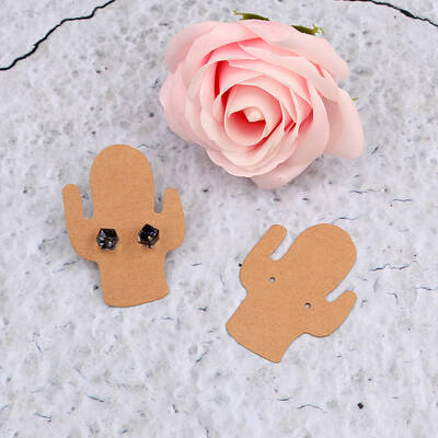 100Pcs Cactus Shaped Paper Earring Display Cards