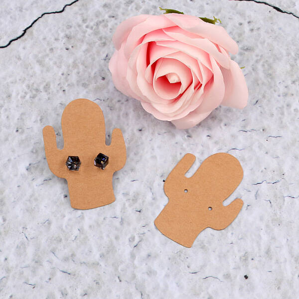 100Pcs Cactus Shaped Paper Earring Display Cards