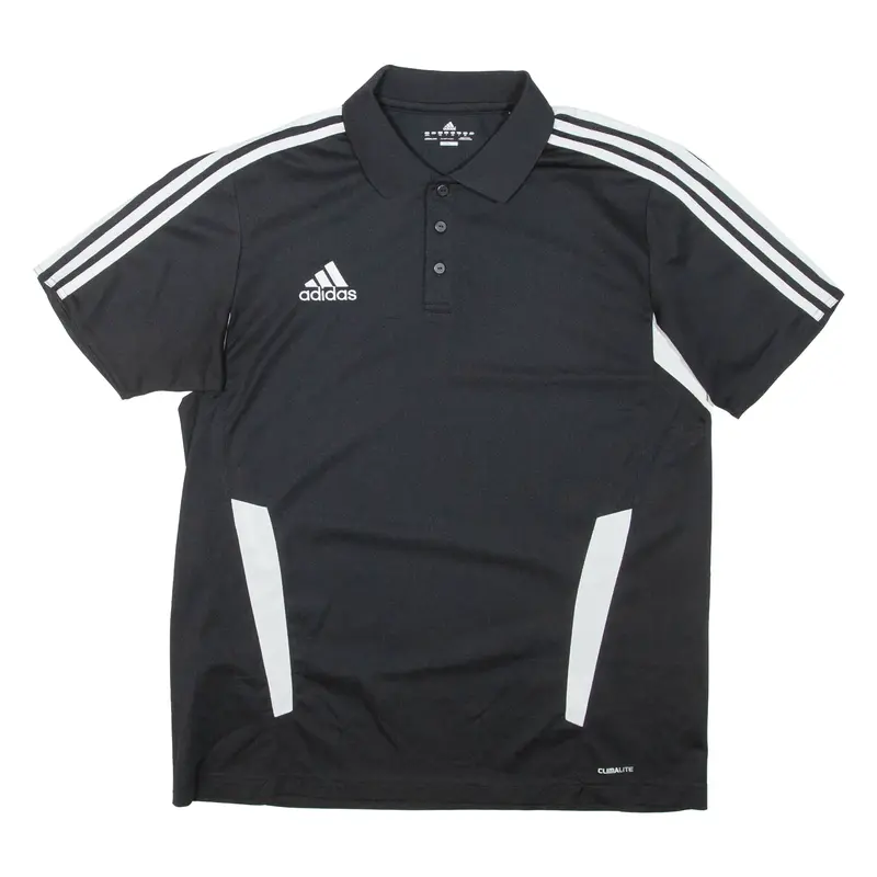 ADIDAS Mens Polo Shirt Black L