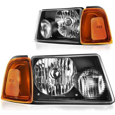 YITAMOTOR® 2001-2011 Ford Ranger Headlight Assembly Corner light OE Projector Headlamp Black Housing Clear Lens