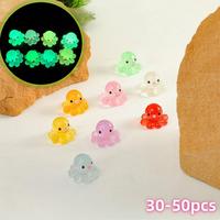 Luminous Mini Octopus Decoration, 30/50pcs Cute Mini Octopus Ornament, Glow in The Dark Fish Tank Decoration, Aquarium Decora...