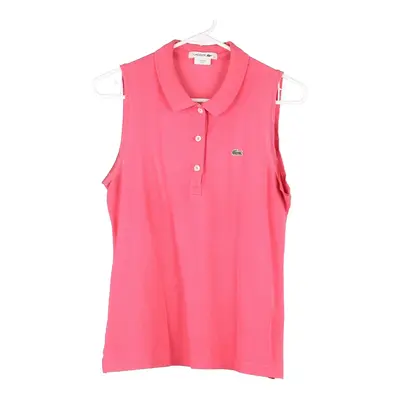 Lacoste Polo Shirt - Small Pink Cotton