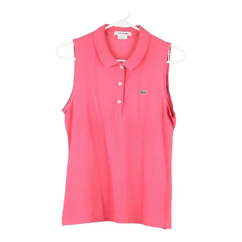 Lacoste Polo Shirt - Small Pink Cotton