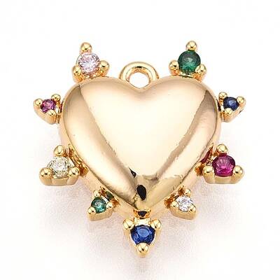 Brass Micro Pave Cubic Zirconia Charms