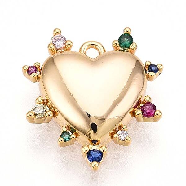 Brass Micro Pave Cubic Zirconia Charms