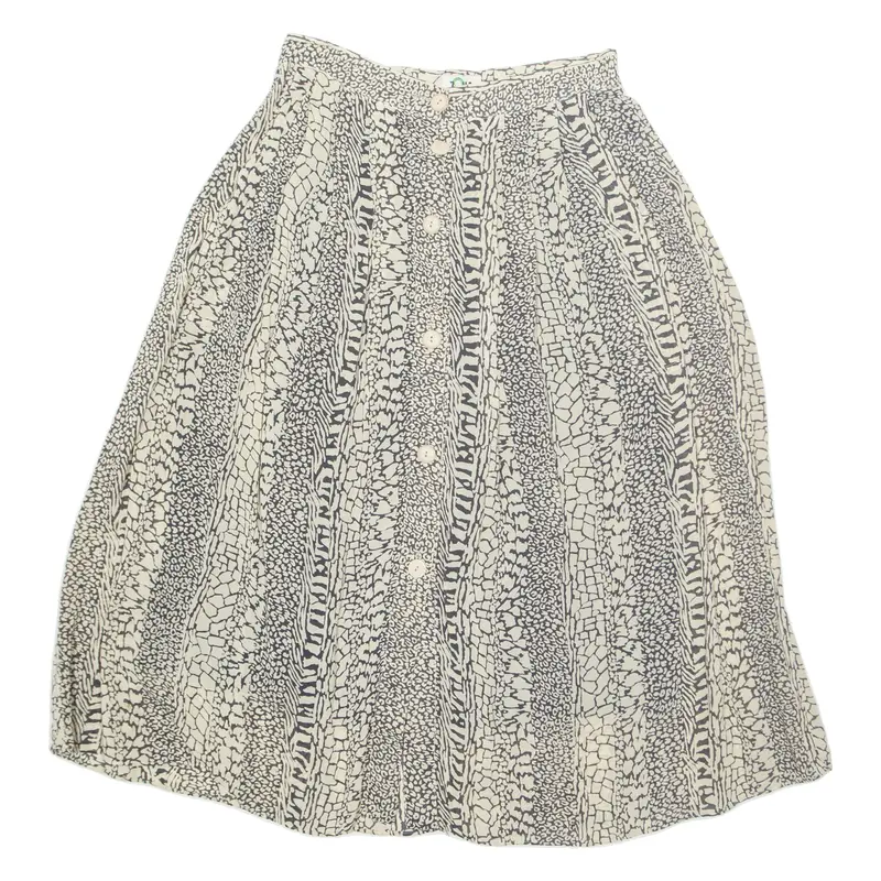 ZONA Womens Pleated Skirt Beige Midi Viscose M