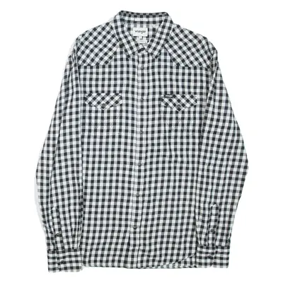WRANGLER Slim Fit Mens Shirt White Check Long Sleeve L
