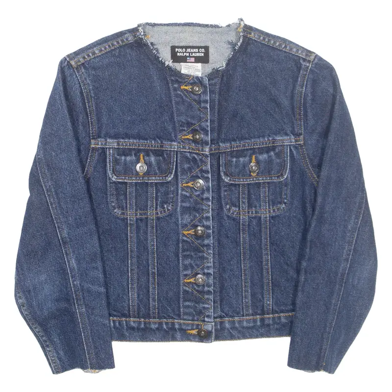 RALPH LAUREN POLO JEANS COMPANY Cropped Womens Denim Jacket Blue S