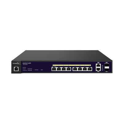 EGS5212FP EnGenius 8 x Ports PoE+ 10/100/1000Base-T + 2 x SFP Ports Layer 2 Managed Gigabit Ethernet Network Switch