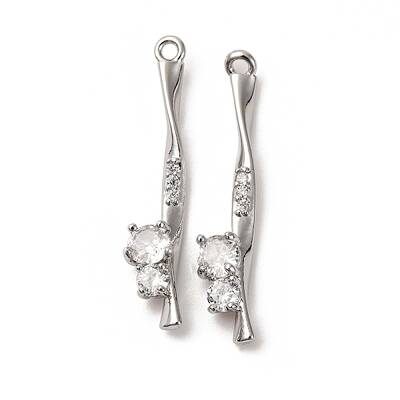 Brass Micro Pave Cubic Zirconia Pendants