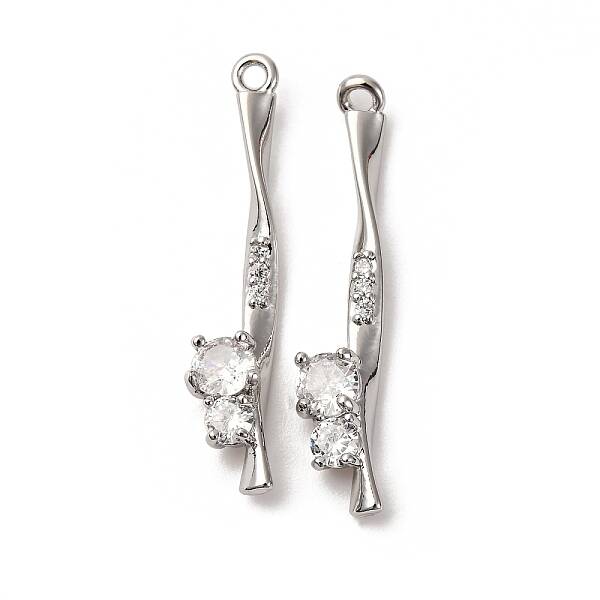 Brass Micro Pave Cubic Zirconia Pendants