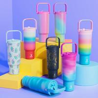 【meoky】32oz&40oz Double-mouth Handle Tumbler Drinkware, Portable Direct Drinking Wide Mouth and Straw Mouth, Replaceable ...