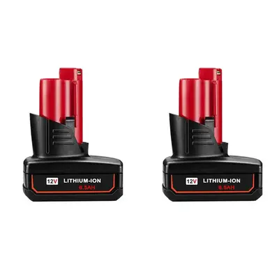 2 Pack 6.5Ah 12V Battery Compatible for Milwaukee ΛΛ12 Battery 48-11-2401 48-11-2412 48-11-2411 48-11-2420 48-11-2410 12Vol...