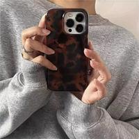 Retro Tortoiseshell Pattern Phone Case, Anti-drop Protective Case for Women, Phone Accessories Compatible with iPhone 15 14 1...
