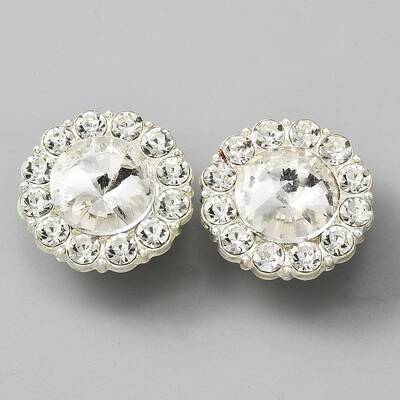 Alloy Rhinestone Shank Buttons