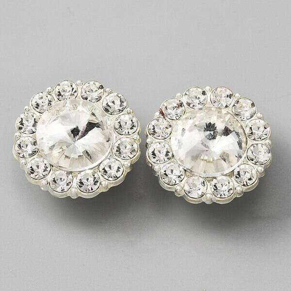 Alloy Rhinestone Shank Buttons