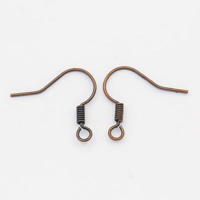 Red Copper Brass Earring Hooks