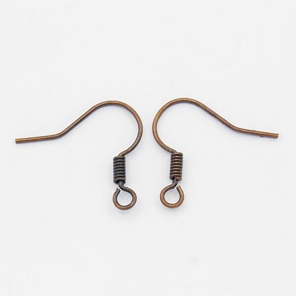 Red Copper Brass Earring Hooks