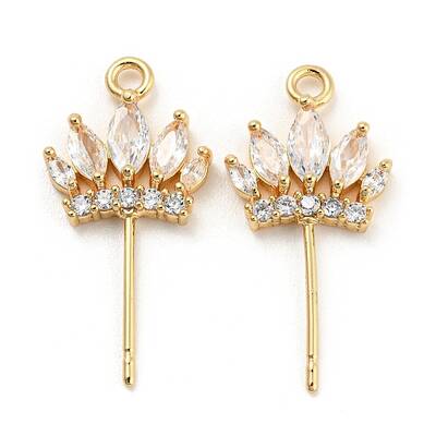 Brass Micro Cubic Zirconia Peg Bails
