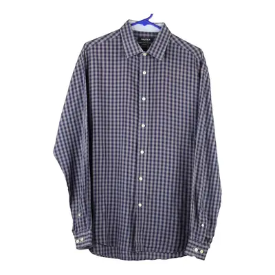 Nautica Checked Shirt - Large Blue Cotton