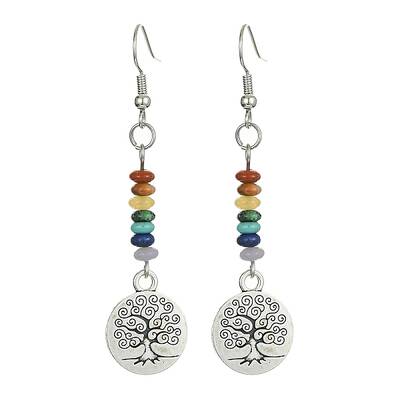 Alloy Tree of Life Dangle Earrings