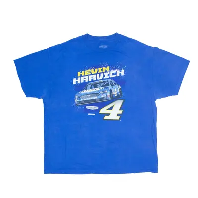 STEWART HAAS RACING Kevin Harvick Biker USA T-Shirt Blue Short Sleeve Mens 2XL